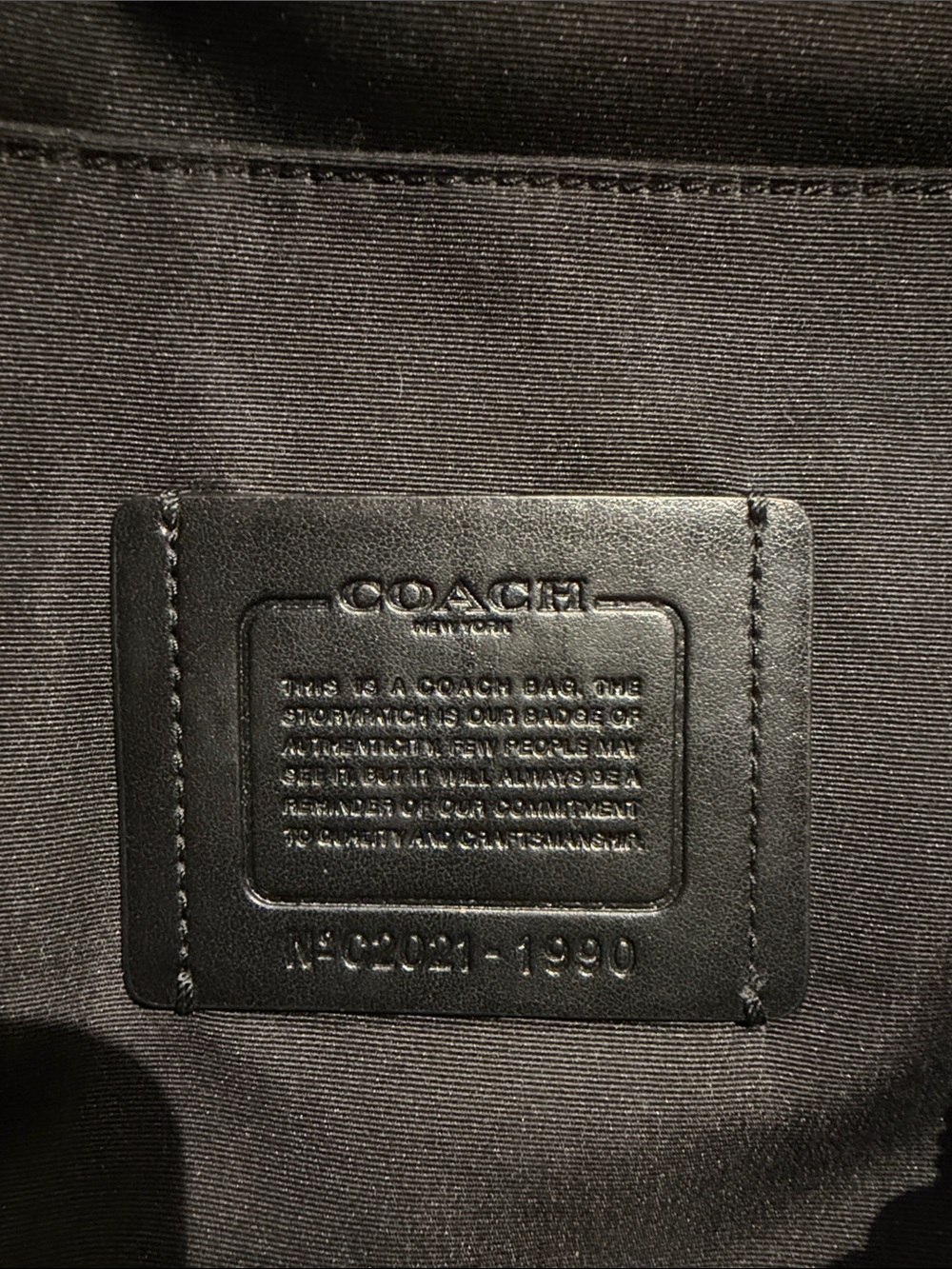 Coach Blue Leather Shoulder Sling Bag with Red Accents - Picture 5 of 5